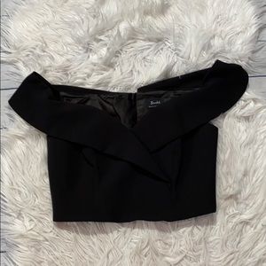 Bardot Black Crop Off the Shoulder Top sz 4/XS